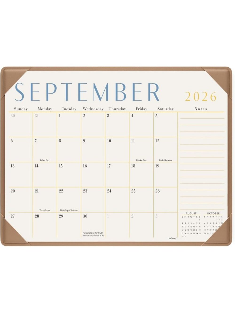 Large 2026-2027 Desk Calendar with Protective Mat | Monthly Planner & Organizer